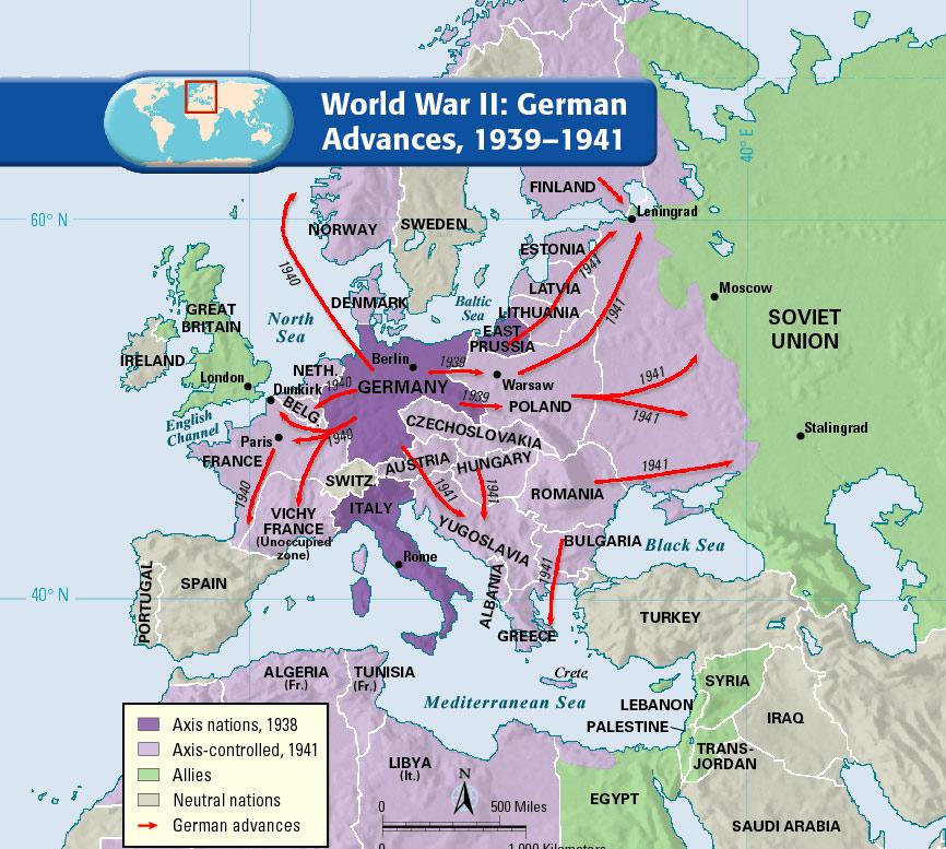 A Map Of World War Two - United States Map